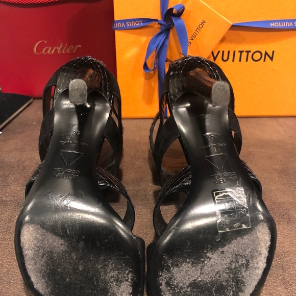 Tamara Mellon beaded, leather and suede caged heel - Picture 7 of 7